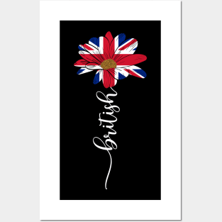 Vintage British Sunflower Flag British Lover Posters and Art